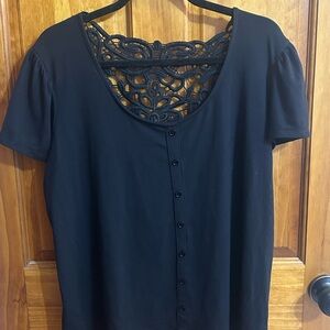 Black Top with Lace Backing